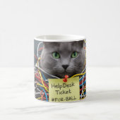 Fur-Ball, IT / Help Desk Mug, Office Fun Cats コーヒーマグカップ (中央)
