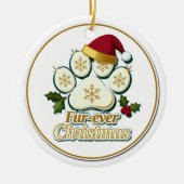 Fur-ever Christmas Paw Print Ornament セラミックオーナメント (正面)