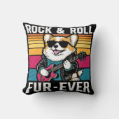 Fur-Ever Rock & Roll With A Rockin Corgi クッション (正面)