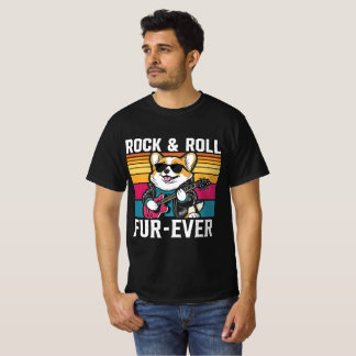 Fur-Ever Rock & Roll With A Rockin Corgi Tシャツ
