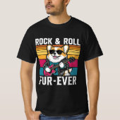 Fur-Ever Rock & Roll With A Rockin Corgi Tシャツ (正面)
