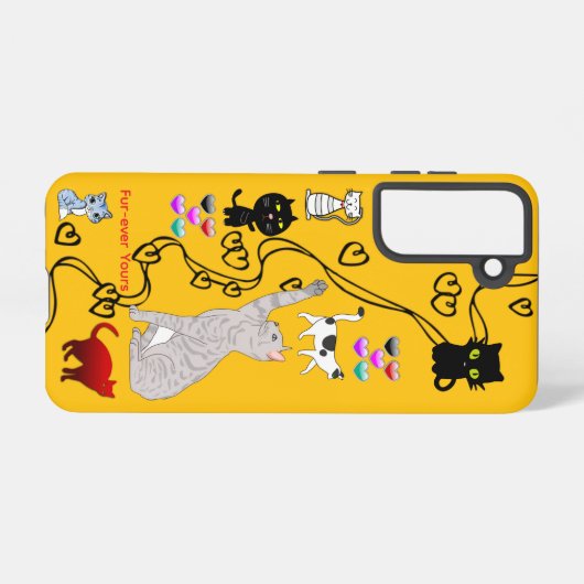 Fur-ever Yours Cat Samsung Galaxy Case Galaxyケース (裏面横)