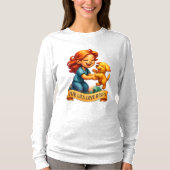 Fur Lies Love Rises Cute Lady and Puppy Cartoon 3D Tシャツ (正面)