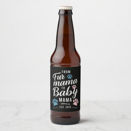Fur MamaからBaby Mamaへ 2025年設立 犬 猫 ママ ビールラベル (正面)