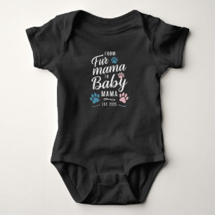 Fur MamaからBaby Mamaへ Est 2025 犬 猫 ママ ベビーボディスーツ