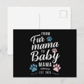 Fur MamaからBaby Mamaへ Est 2025 犬 猫 ママ ポストカード (正面/裏面)