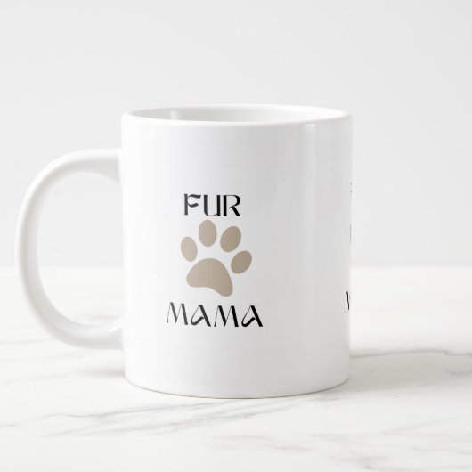 Fur Mama ペット愛好家の母の日と誕生日 ジャンボコーヒーマグカップ (左)