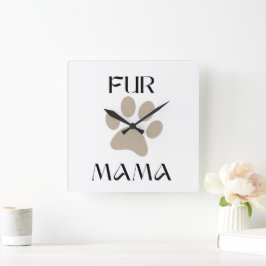 Fur Mama ペット愛好家の母の日と誕生日 スクエア壁時計