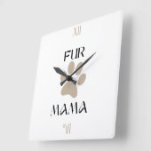 Fur Mama ペット愛好家の母の日と誕生日 スクエア壁時計 (傾斜)