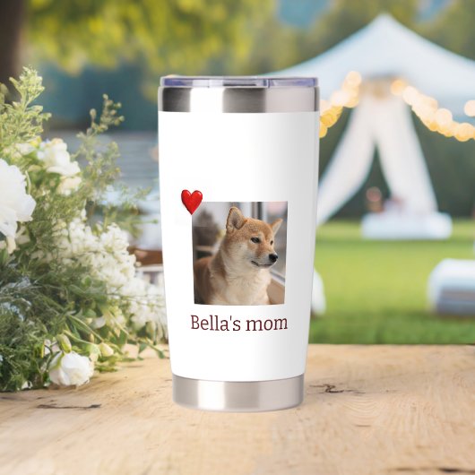 Fur Mama Love – Cute Dog Photo Water Bottle 保温保冷タンブラー (ウェディング (回転後))