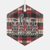 Fur Mama Plaid  ガラスオーナメント (正面)