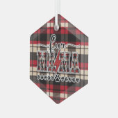 Fur Mama Plaid  ガラスオーナメント (正面左)