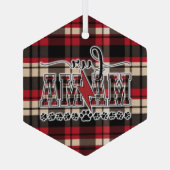 Fur Mama Plaid  ガラスオーナメント (裏面)