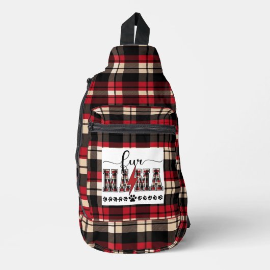 Fur Mama Plaid All Over Printed スリングバッグ (正面)
