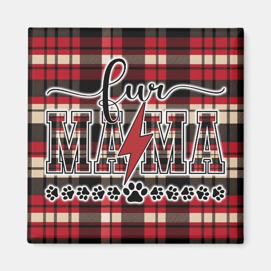 Fur Mama Plaid Magnet マグネット (正面)