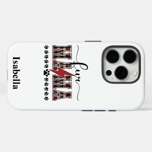 Fur Mama Plaid Personalized Case-Mate iPhoneケース (裏面 (横))