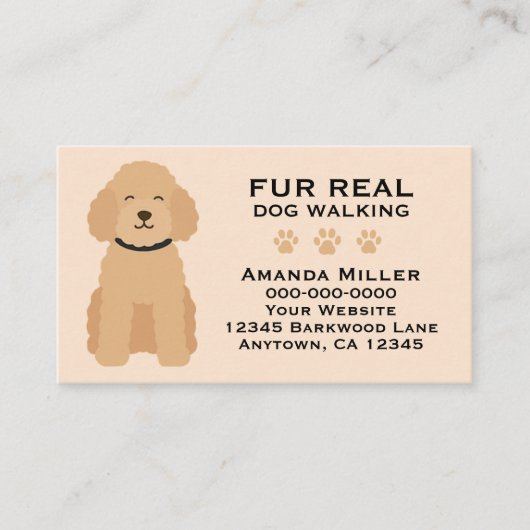 Fur Real Dog Walking Pet Exercise Fitness Humorous 名刺 (正面)