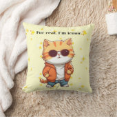 Fur Real, I’m Iconic | Funny Cat Decorative Pillow クッション (ブランケット)