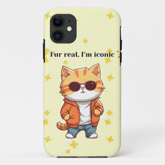 Fur Real, I’m Iconic | Funny Cat iPhone 11 Case Case-Mate iPhoneケース (裏面)