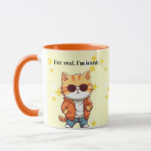 Fur Real, I’m Iconic | Funny Cat Quote マグカップ (左)