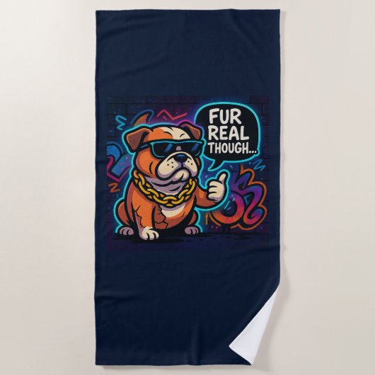 Fur Real Though ビーチタオル (正面)