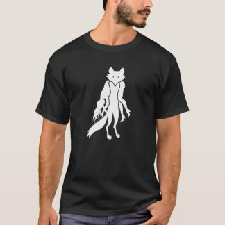 FURBIDDENのキツネメンズ黒のティー毛皮無し Tシャツ