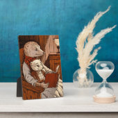 Furet lisant un livre à un autre furet フォトプラーク (側面)