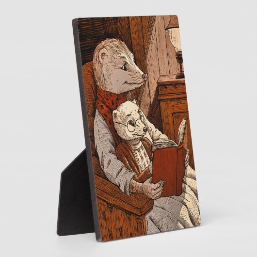 Furets lisant un livre フォトプラーク (側面)