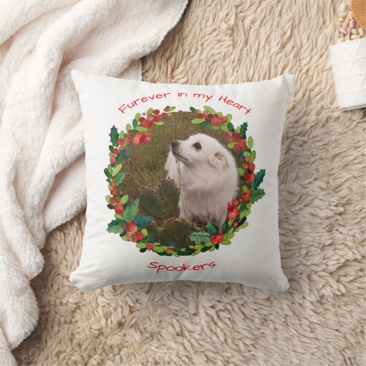 FURever In Myハートクリスマスペットテンプレート/白 クッション (ブランケット)