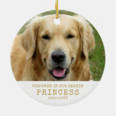 Furever in OurハートPet記念カスタム写真Ce セラミックオーナメント (裏面)