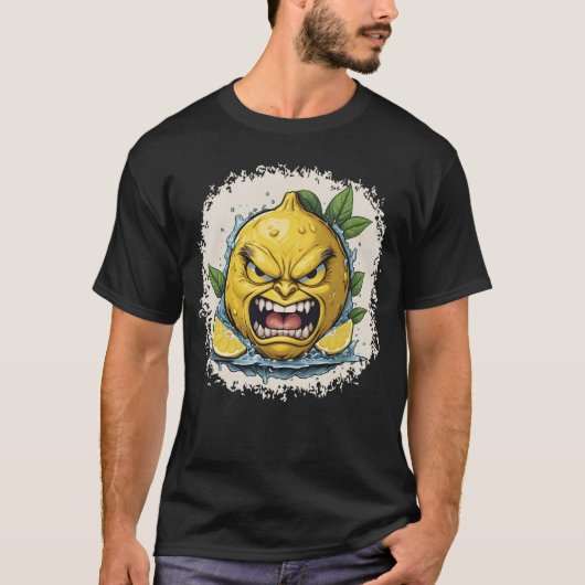 Furious Lemon Face with Splash Effect   Tシャツ (正面)