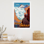 Furka Oberalpスイス鉄道ヴィンテージポスター ポスター (キッチン)
