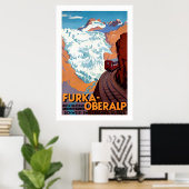 Furka Oberalpスイス鉄道ヴィンテージポスター ポスター (ホームオフィス)