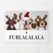 Furlalalala Dogをテーマにした写真のパーソナライズされたクリスマス 三つ折りクリスマスカード (カバー)