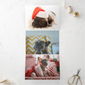 Furlalalala Dogをテーマにした写真のパーソナライズされたクリスマス 三つ折りクリスマスカード (内部)