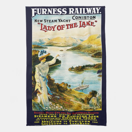 Furness Railway ~湖の女性 キッチンタオル (縦)
