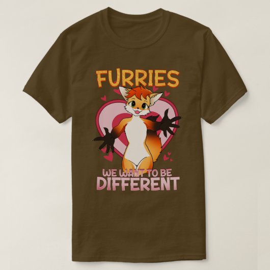 Furries Fandom 7違う Iになりたいfurries Tシャツ (デザイン正面)