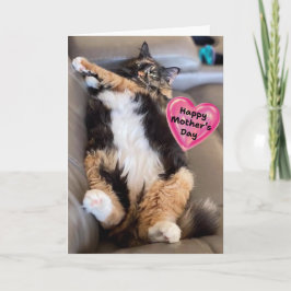 Furry おもしろい Cat Happy Mother's Day カード