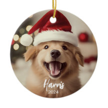 Furry +明るい可愛い犬の写真クリスマスオーナメント