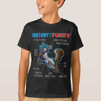 Furry – 毛皮の解剖学 – 漫画の狼 tシャツ
