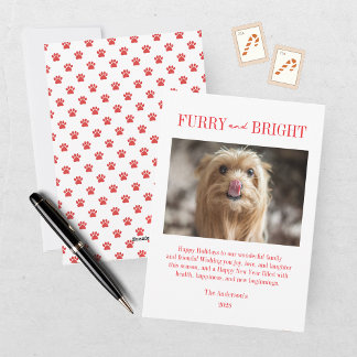 Furry And Bright ペットの犬の写真のクリスマス シーズンカード