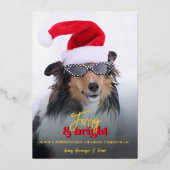 Furry and Bright Christmas Dogの写真 箔シーズンカード (正面)