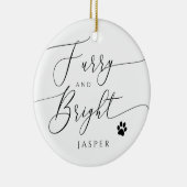 Furry and Bright Dog or Cat Christmas Photo セラミックオーナメント (右)