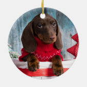 Furry and Bright Dog or Cat Christmas Photo セラミックオーナメント (裏面)