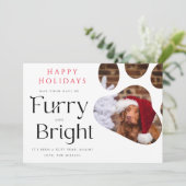 Furry and Bright Pet 3フォトホリデーおもしろいカード 招待状 (スタンド正面)