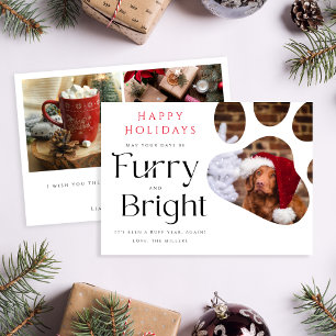 Furry and Bright Pet 3フォトホリデーおもしろいカード 招待状