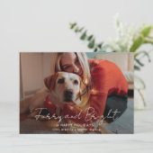 Furry and Bright Scriptフォトクリスマス シーズンカード (スタンド正面)