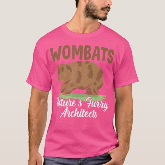 Furry Architectsウォンバットオーナーオーストラリア動物 Tシャツ (正面)