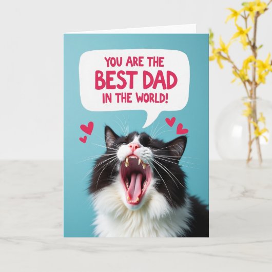 Furry Best Dad Greeting Card カード (黄色い花)