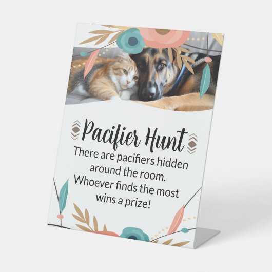 Furry Big Brothers Baby Shower Pacifier Hunt Game 台座サイン (正面)
